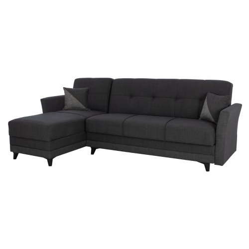 ΚΑΝΑΠΕΣ ΓΩΝΙΑ JOSH ΣΕ ΧΡΩΜΑ ΣΚΟΥΡΟ ΓΚΡΙ 270x152x95 εκ.