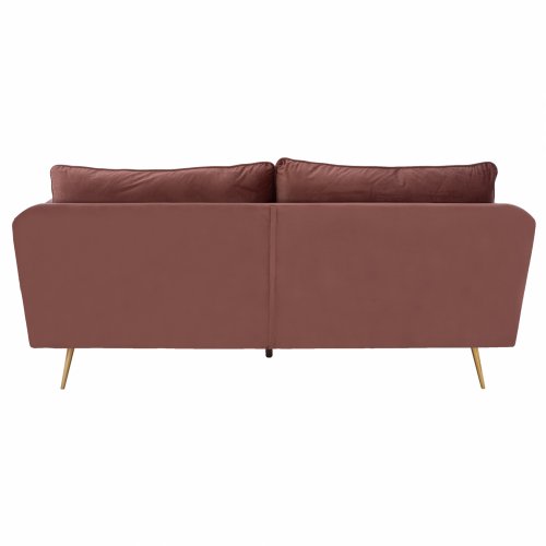 KAREN SOFA 3 SITZ ROSE SAMT & METALL FÜßE IN GOLD 213x82x95cm WW3136.32