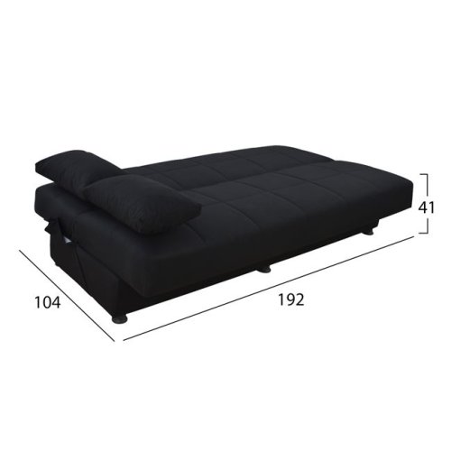 3-Sitzer Schlaf-Sofa EGE mit Stauraum | In Schwarz