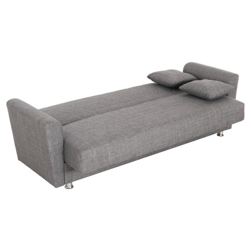 SCHLAFSOFA 3-SITZER ANDRE ANTHRAZIT-STOFF-STAUBRAUM 214x82x84Hcm