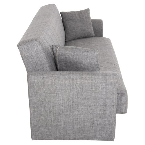 SCHLAFSOFA 3-SITZER ANDRE ANTHRAZIT-STOFF-STAUBRAUM 214x82x84Hcm