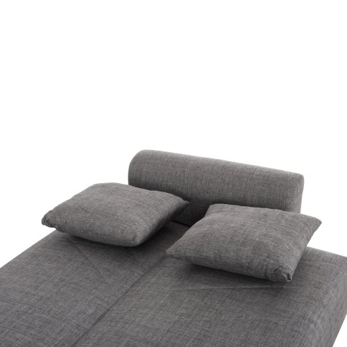 SCHLAFSOFA 3-SITZER ANDRE ANTHRAZIT-STOFF-STAUBRAUM 214x82x84Hcm