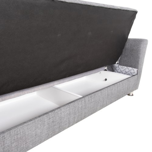 SCHLAFSOFA 3-SITZER ANDRE ANTHRAZIT-STOFF-STAUBRAUM 214x82x84Hcm