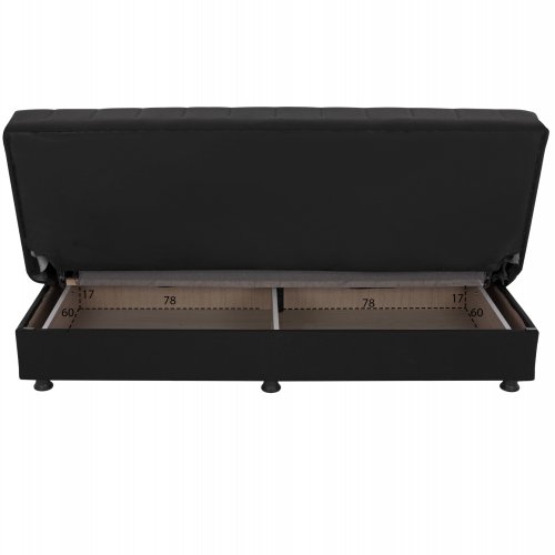 SCHLAFSOFA "ANDRI" 3-SITZER SCHWARZ 180x72x77 cm