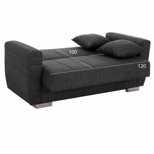 2-Sitzer-Schlafsofa in grau, 180x84x88 cm