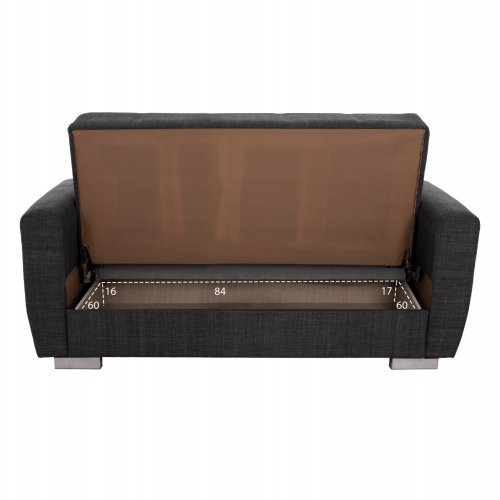 2-Sitzer-Schlafsofa in grau, 180x84x88 cm