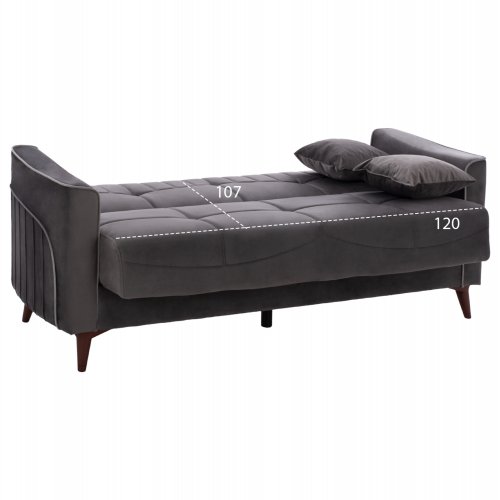 SCHLAFSOFA "PORTMAN" 2-SITZER IN GRAU 140x80x87 cm