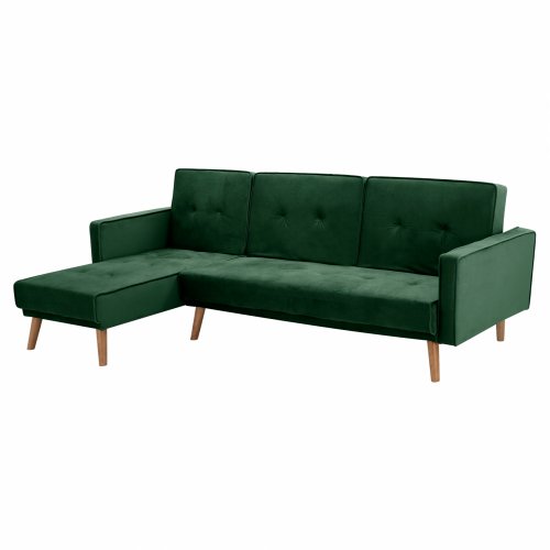 SOFA BED CORNER REVERSIBLE TALIA VELVET DARK GREEN 267x153x85 cm. WW3153.03