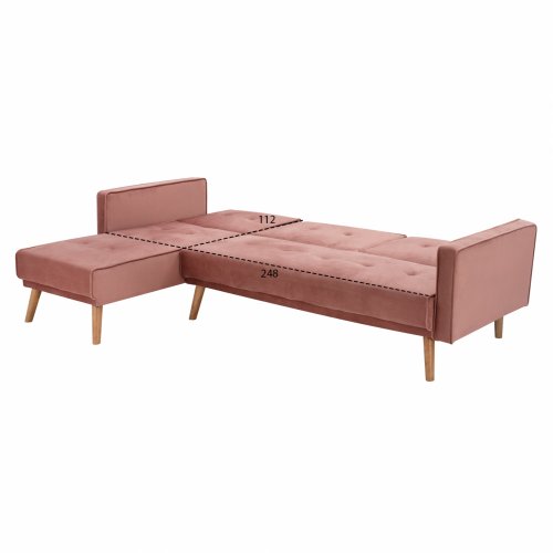 SCHLAFCOUCH UMWENDBAR TALIA VELVET ROTEN APPLE 267x153x85 cm WW3153.02
