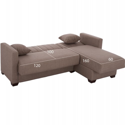 SCHLAFSOFA ECKE REVERSIBEL BRAUN 200x133x77cm