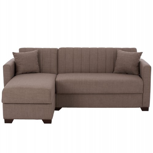 SCHLAFSOFA ECKE REVERSIBEL BRAUN 200x133x77cm