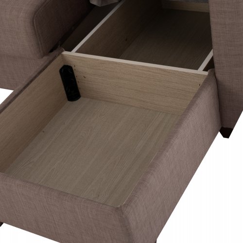 SCHLAFSOFA ECKE REVERSIBEL BRAUN 200x133x77cm