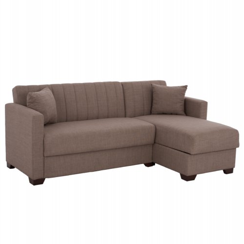 SCHLAFSOFA ECKE REVERSIBEL BRAUN 200x133x77cm