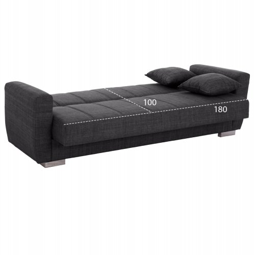 3-Sitzer-Schlafsofa in grau, 215 x 80 x 77 cm