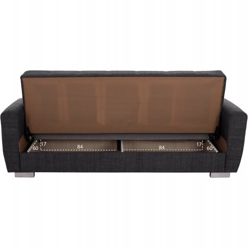 3-Sitzer-Schlafsofa in grau, 215 x 80 x 77 cm