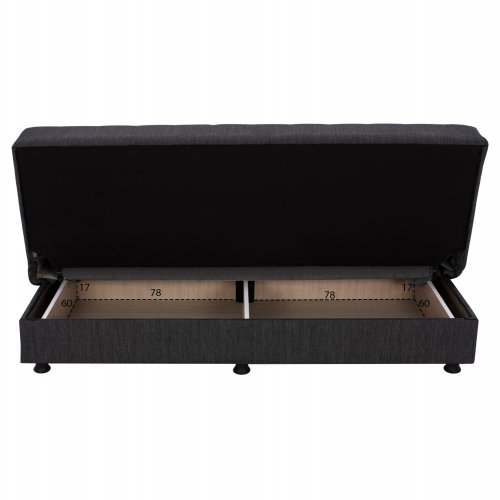 SCHLAFSOFA "ANDRI" 3-SITZER GRAU 180x72x77 cm