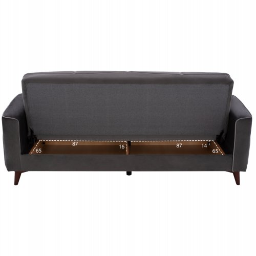 SCHLAFSOFA "PORTMAN" 3-SITZER IN GRAU 210x80x87 cm