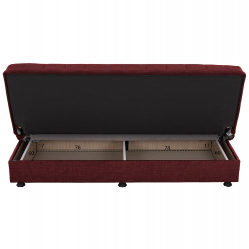 SCHLAFSOFA "ANDRI" 3-SITZER ROT 180x72x77 cm