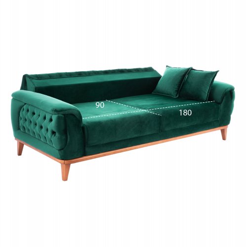 SCHLAFSOFA "BENNINGTON" 3-SITZER IN GRÜN 240x95x80 cm