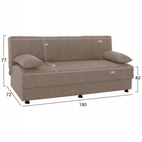 SCHLAFSOFA "ANDRI" 3-SITZER BEIGE 180x72x77 cm