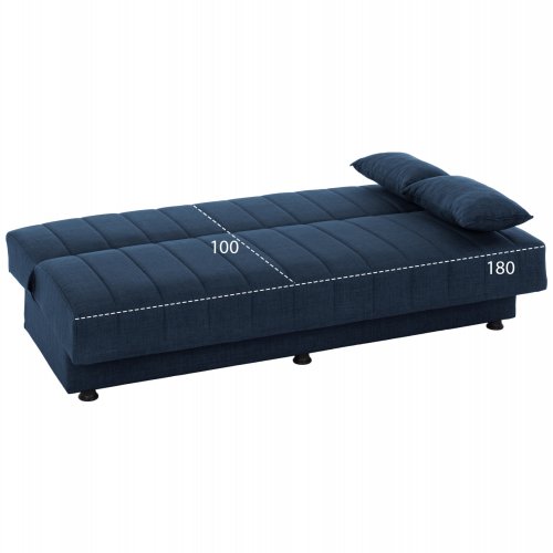 SCHLAFSOFA "ANDRI" 3-SITZER BLAU 180x72x77 cm