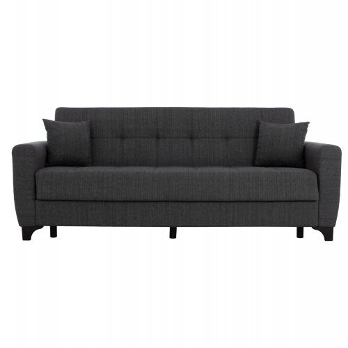 SCHLAFSOFA 3-SITZER HOHE RÜCKENLEHNE GRAU 225x84x88