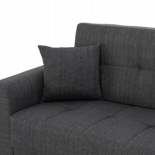 SCHLAFSOFA 3-SITZER HOHE RÜCKENLEHNE GRAU 225x84x88