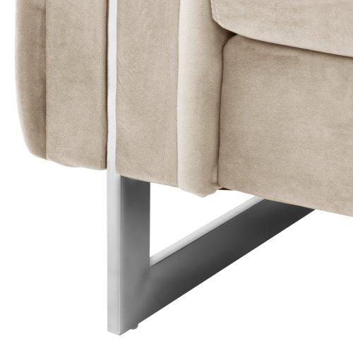 SOFA 2-SITZER t.CHESTERFIELD MOBAR CREME SAMT-METALLBEINE 154x85x68Hcm