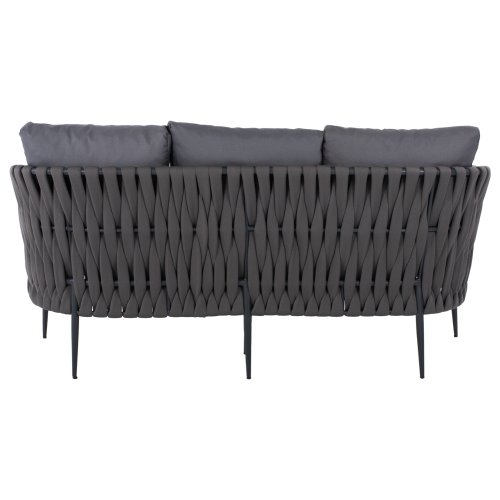 3-SITZ SOFA ANTHRAZIT-HELLGRAU MIT ALUMINIUMRAHMEN 188x76x95 cm