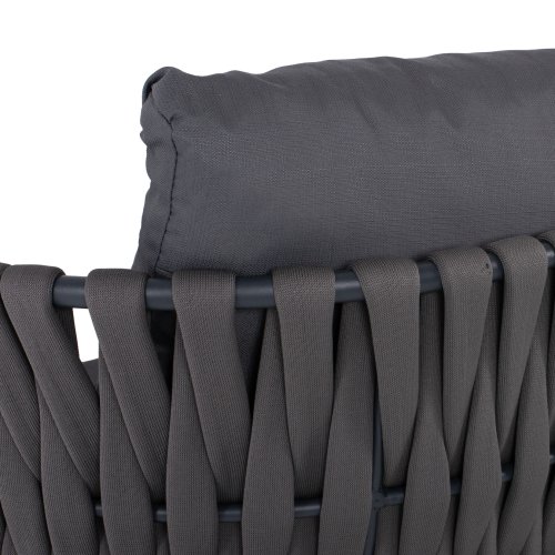 3-SITZ SOFA ANTHRAZIT-HELLGRAU MIT ALUMINIUMRAHMEN 188x76x95 cm