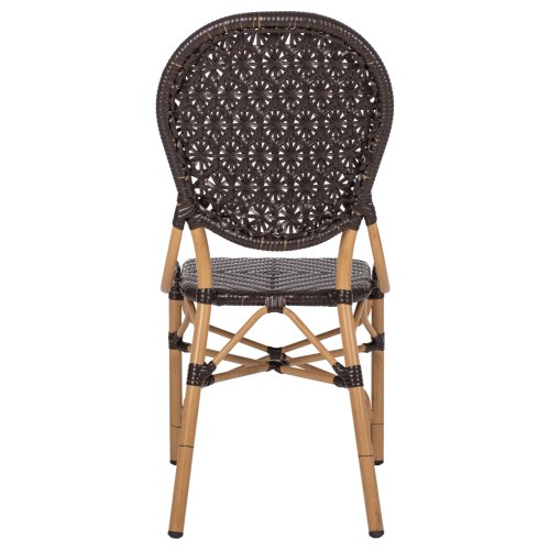 STUHL ALUMINIUM-BAMBUS-OPTIK UND PE-RATTAN IN BRAUN 47x58x95cm