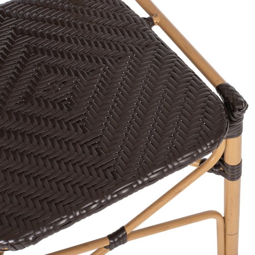 STUHL ALUMINIUM-BAMBUS-OPTIK UND PE-RATTAN IN BRAUN 47x58x95cm