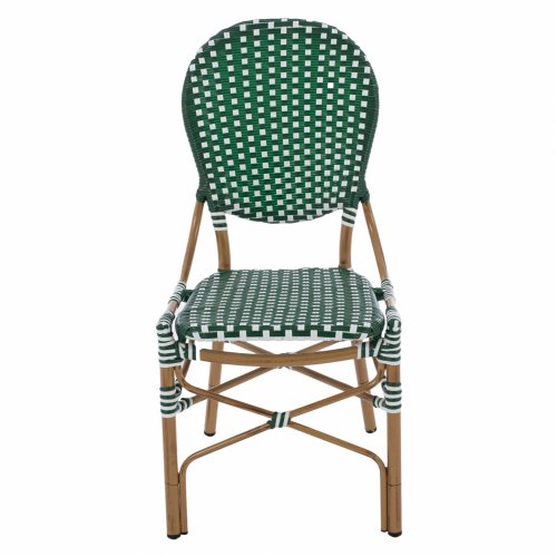 ΚΑΡΕΚΛΑ ΑΛΟΥΜΙΝΙΟΥ BAMBOO LOOK ΜΕ WICKER ΠΡΑΣΙΝΟ ΛΕΥΚΟ 47x55x98 εκ.