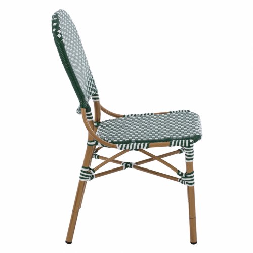 ΚΑΡΕΚΛΑ ΑΛΟΥΜΙΝΙΟΥ BAMBOO LOOK ΜΕ WICKER ΠΡΑΣΙΝΟ ΛΕΥΚΟ 47x55x98 εκ.