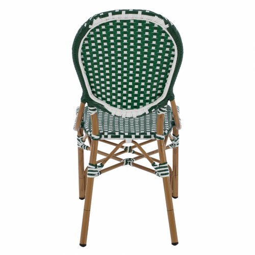 ΚΑΡΕΚΛΑ ΑΛΟΥΜΙΝΙΟΥ BAMBOO LOOK ΜΕ WICKER ΠΡΑΣΙΝΟ ΛΕΥΚΟ 47x55x98 εκ.
