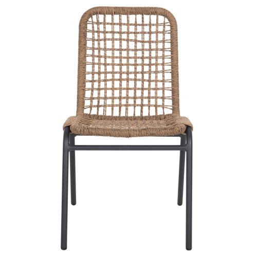 ALUMINIUMSTUHL ANTHRAZITGESTELL - BEIGES SYNTHETISCHES RATTAN 46x59x80Hcm