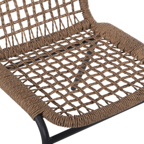 ALUMINIUMSTUHL ANTHRAZITGESTELL - BEIGES SYNTHETISCHES RATTAN 46x59x80Hcm