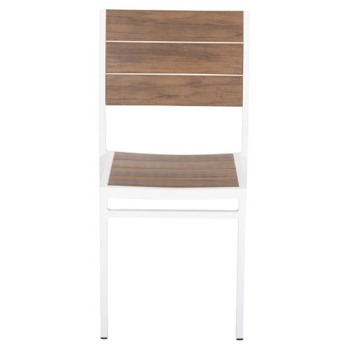 ALUMINIUMSTUHL WEISS MIT POLYWOOD 46x52x86Hcm