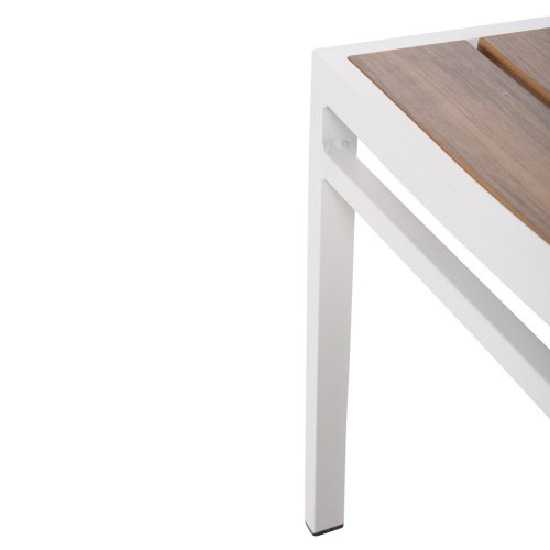 ALUMINIUMSTUHL WEISS MIT POLYWOOD 46x52x86Hcm