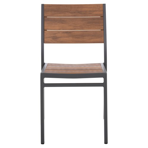 ALUMINIUMSTUHL DUNKELGRAU MIT POLYWOOD 46x52x86Hcm
