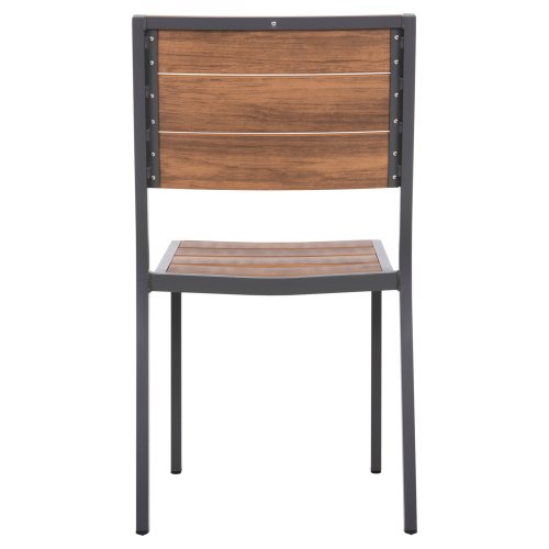 ALUMINIUMSTUHL DUNKELGRAU MIT POLYWOOD 46x52x86Hcm