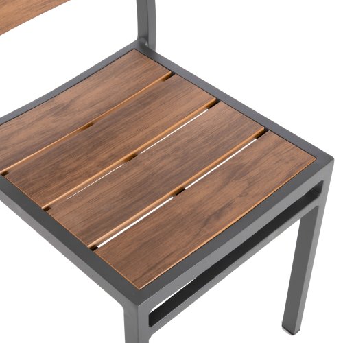 ALUMINIUMSTUHL DUNKELGRAU MIT POLYWOOD 46x52x86Hcm