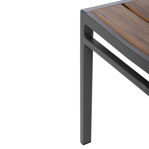 ALUMINIUMSTUHL DUNKELGRAU MIT POLYWOOD 46x52x86Hcm