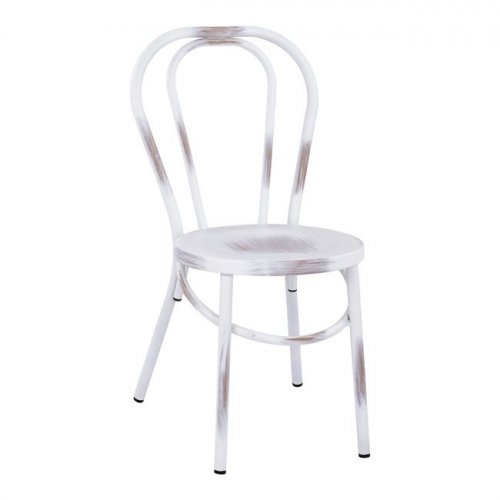 Aluminum chair Vienna type white patina