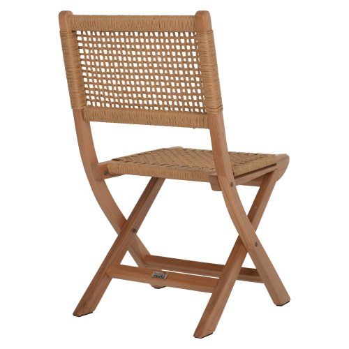 FOLDING CHAIR MADE OF BEECH WOOD AND ROPE IN NATURAL 47X58X84Hcm