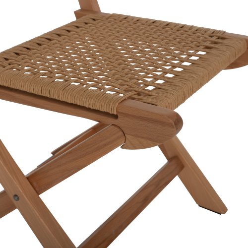 FOLDING CHAIR MADE OF BEECH WOOD AND ROPE IN NATURAL 47X58X84Hcm