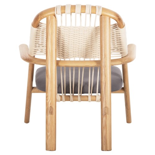 DESIGN STUHL SESSEL AUS ESCHENHOLZ UND SEIL NATUR