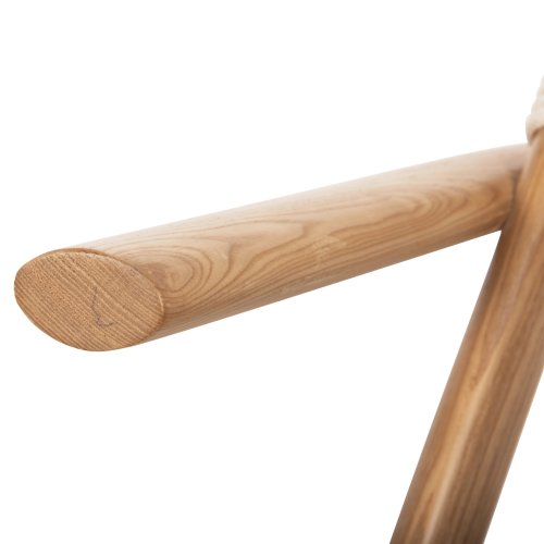 DESIGN STUHL SESSEL AUS ESCHENHOLZ UND SEIL NATUR