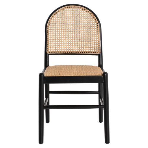 STUHL AUS SCHWARZBEIGEM RATTAN 43x50x87 cm