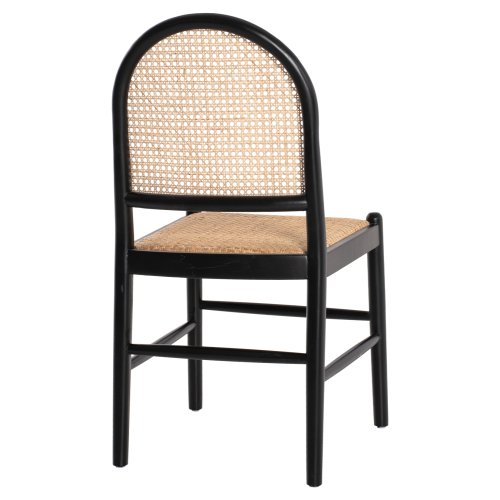 STUHL AUS SCHWARZBEIGEM RATTAN 43x50x87 cm
